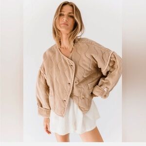 Free People Gwynnie Quilted Jacket Top Cardigan